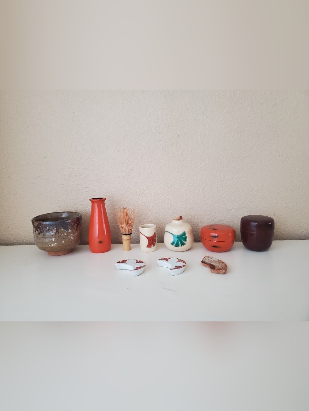 Japanese lacquerware ceramic tea ceremony set